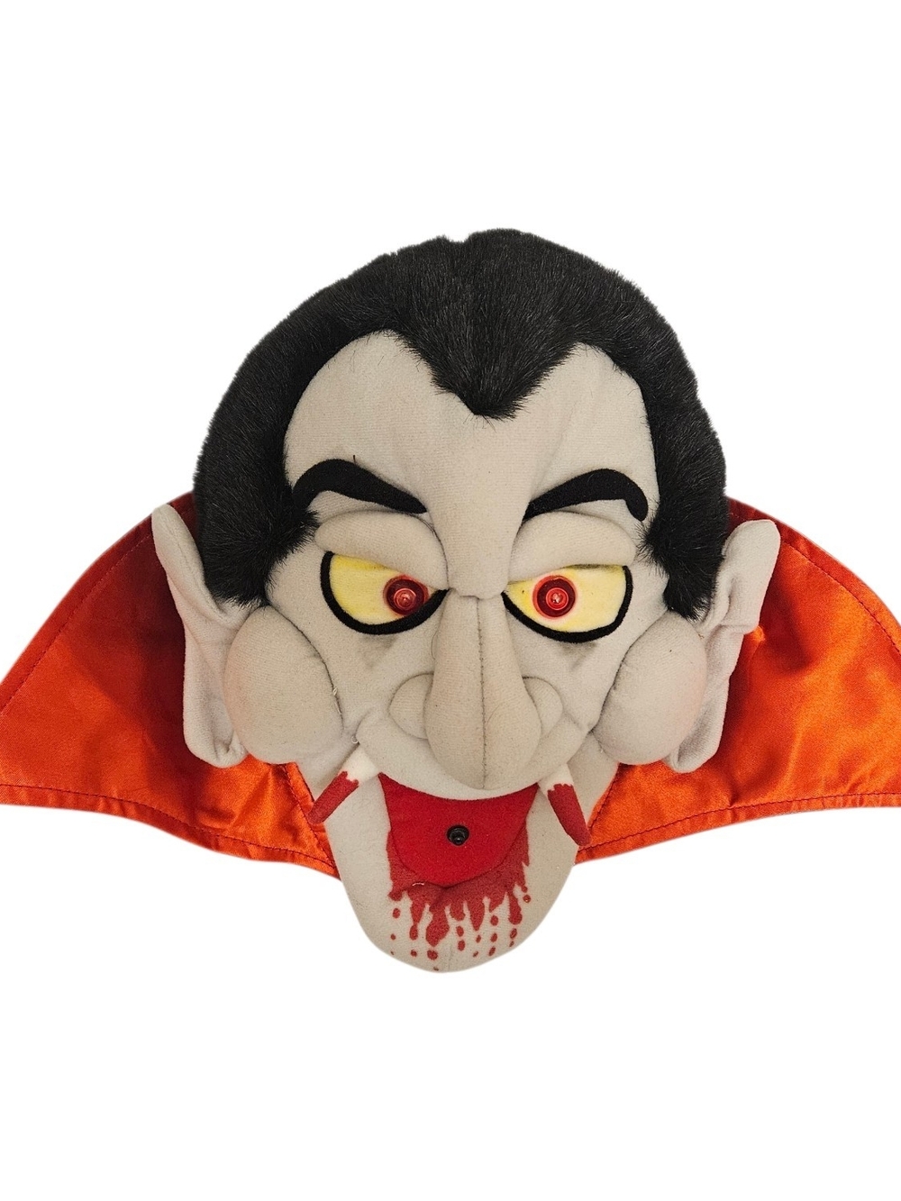 Vintage Kids of America Talking Halloween Dracula Plush Head Decoration Tested